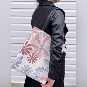 Flower Print Canvas Bag | Fashion Women’s Canvas Bag | Large Size Canvas Bag